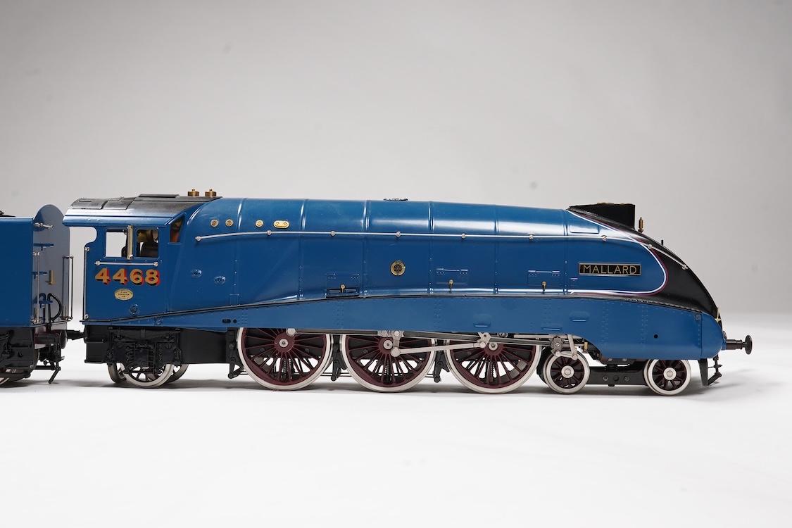 A Gauge One Aster Hobbies live steam LNER Class A4, 4-6-2 tender locomotive, Mallard 4468, the factory ‘Built Up’ version, spirit fired working three cylinder motion, with assembly instructions, operating instructions, a